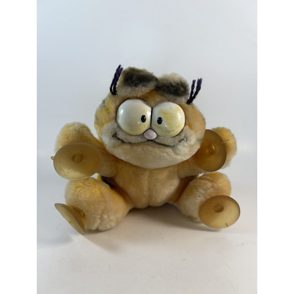 Vintage Dakin GARFIELD Attack Cat Plush Suction Cup Car Window Hang-On 1981